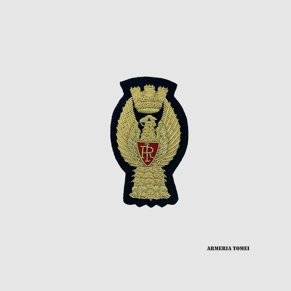 Badge for State Police Cap in Gold, embroidered on felt