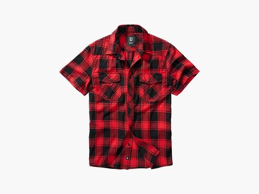Brandit Brandit Hemd Checkshirt Halfsleeve rot schwarz