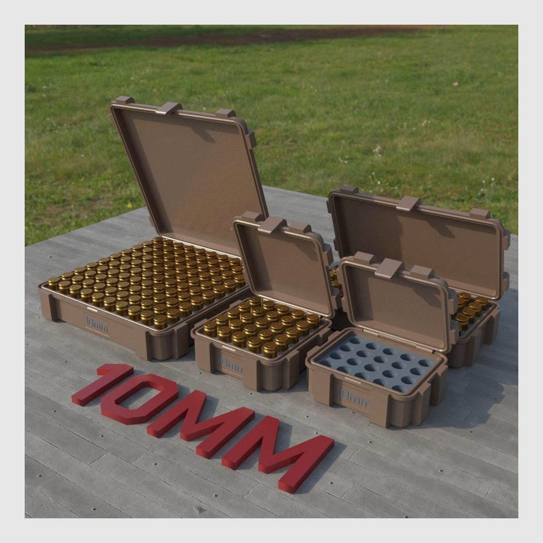 Filamelt Munitionsbox / Ammo Box 10mm Auto – Patronenbox ‘Klappdeckel’ – 20 / 25 / 50 / 100 Runden