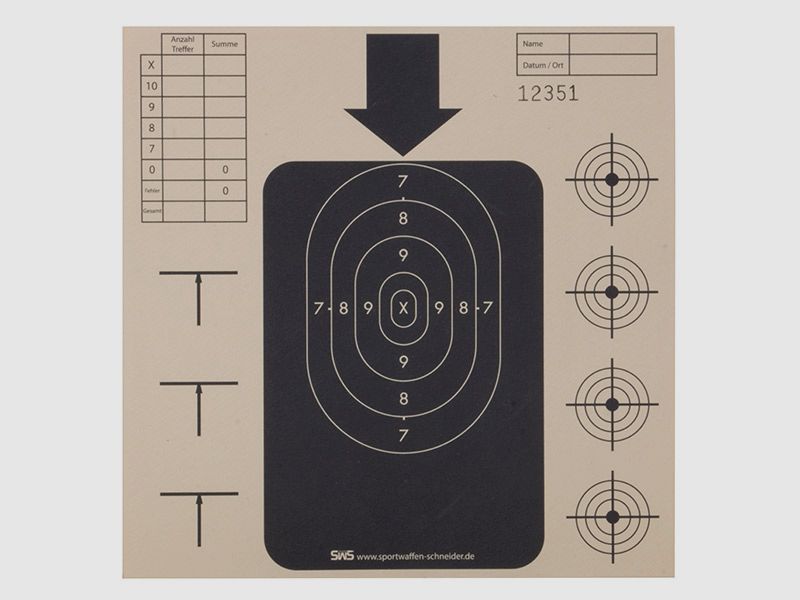 Luftgewehr Luftpistole Zielscheibe Reflex 17 x 17 cm 100 StĂĽck