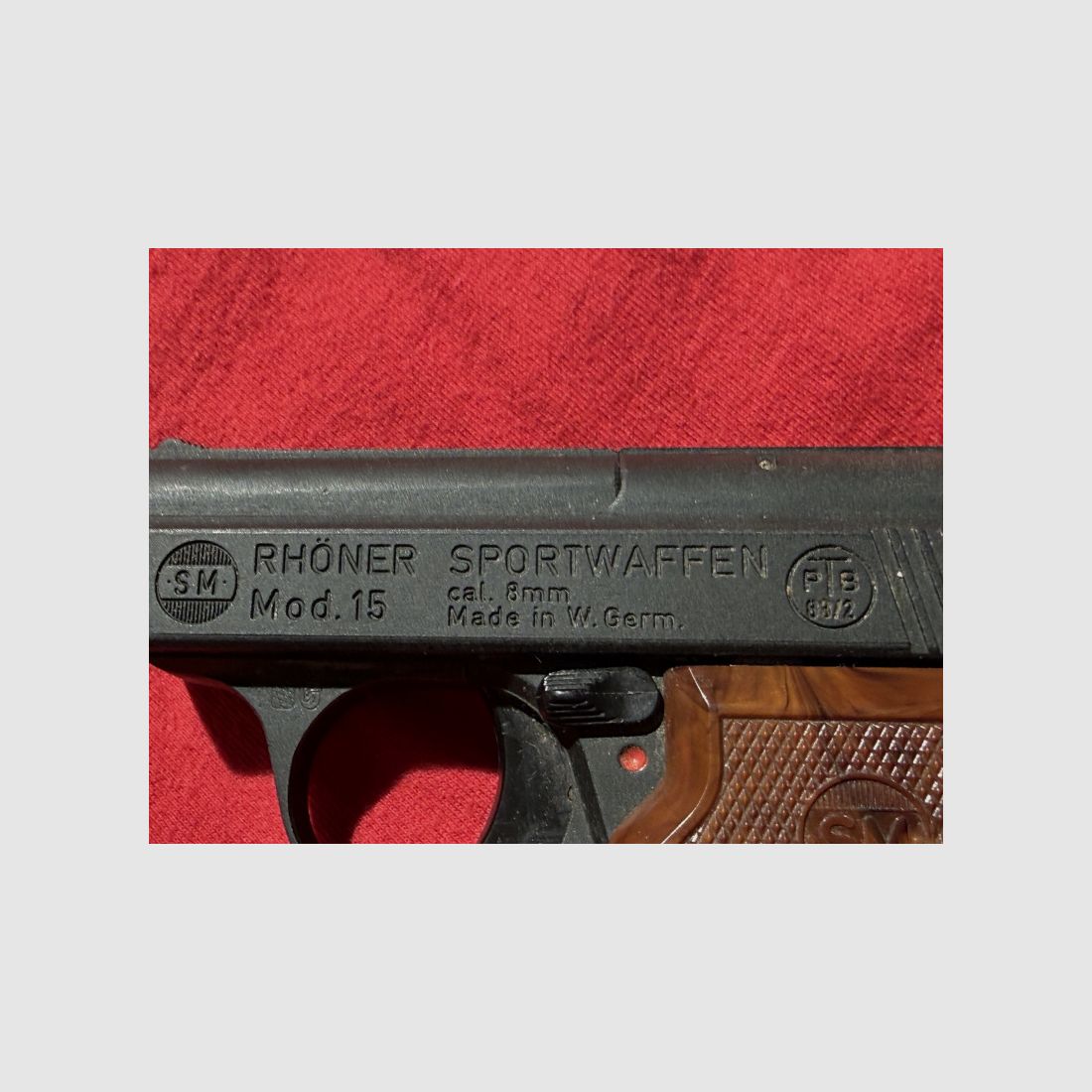 RHÖNER SM Mod.15 8mm (8mm PTB 83/2 ) con fondina in vera pelle