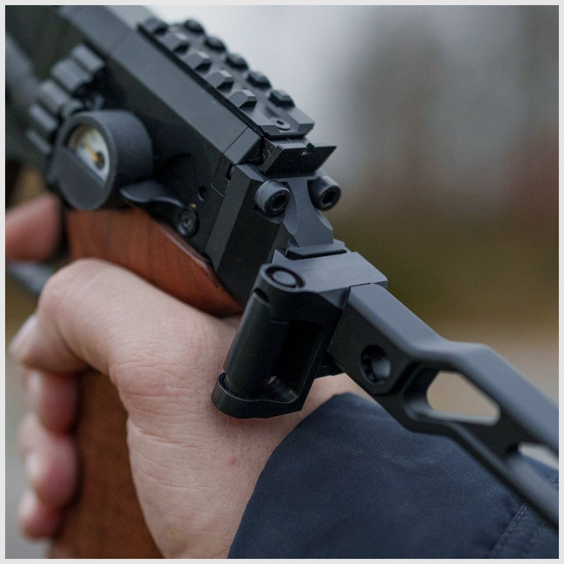 Bundle – RED DOT SIGHT MOUNT Rail + Buttstock Adapter | CNC ALU | black anodized | Huben GK1 | RMR 3.0 | Doctor | RMSc