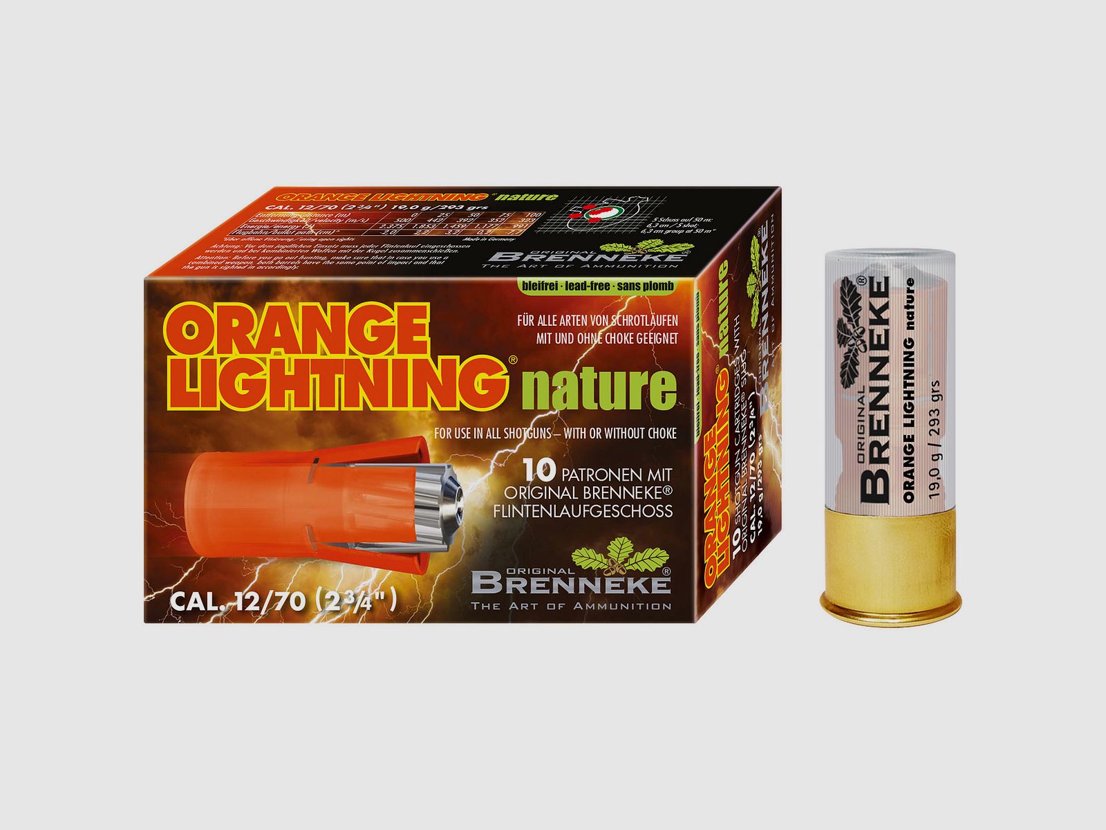 Brenneke Orange Lightning NATURE .12/70 28,4g 10 cartuchos
