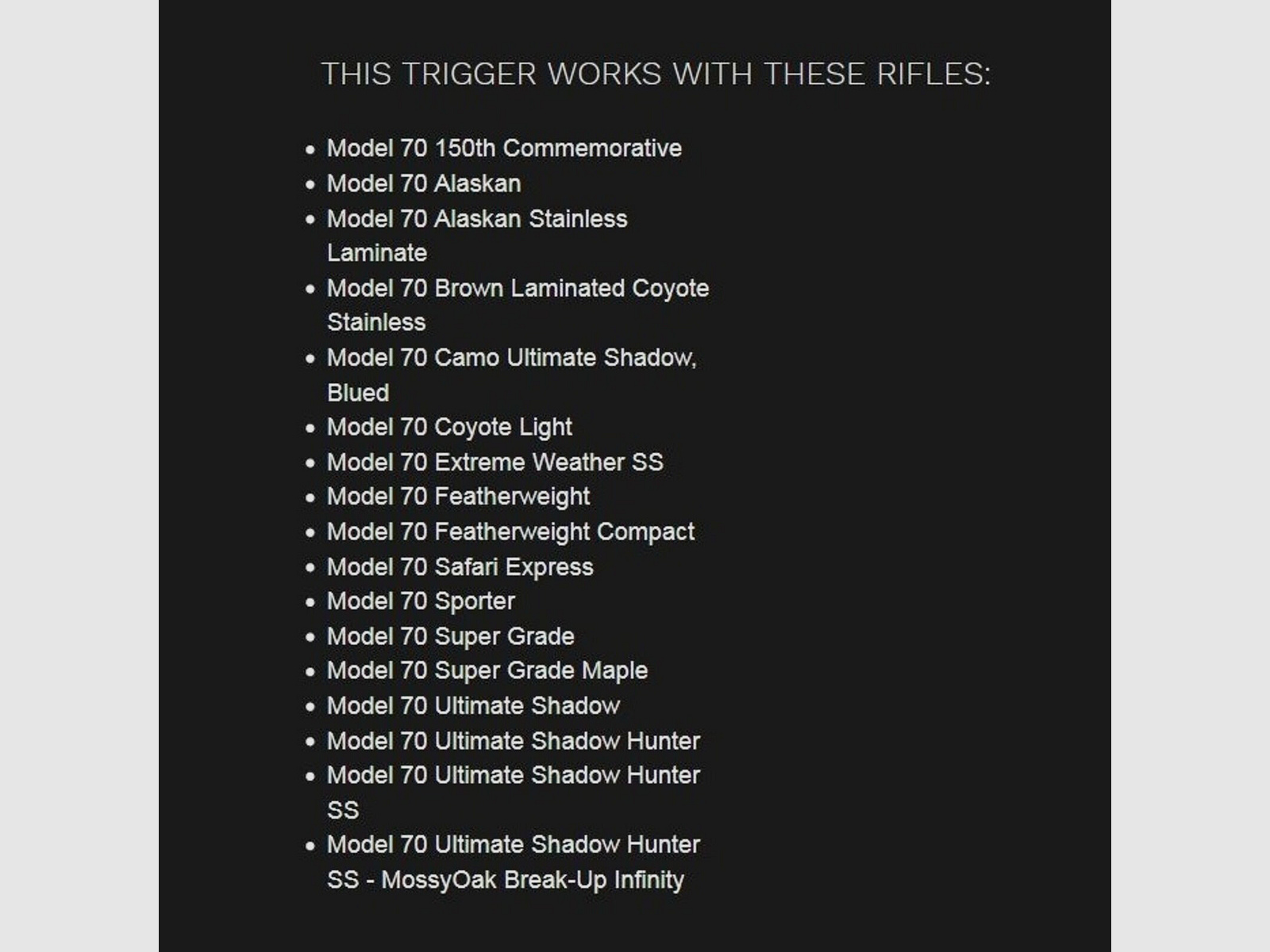 Timney Abzug gerade 3lbs Win-70MOA