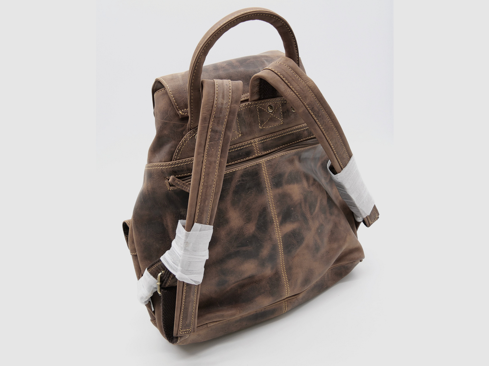 Greenburry Leder Rucksack Hirschprägung braun 1711-STAG3-25