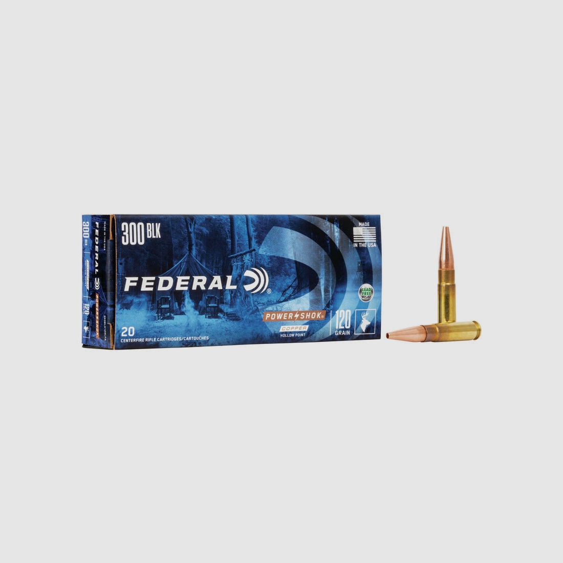 Büchsenmunition FEDERAL Power-Shok Copper – 300 AAC Blk – 120 grains – HP, Bild 1 von 4