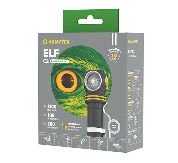 Latarka czołowa Armytek Elf C2 Micro-USB White, zdjęcie 4 z 5