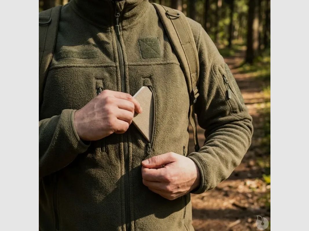 Fleecejacke Herren grün - Stehkragen - 390 g/m² - DCA Frankreich, Bild 4 von 8
