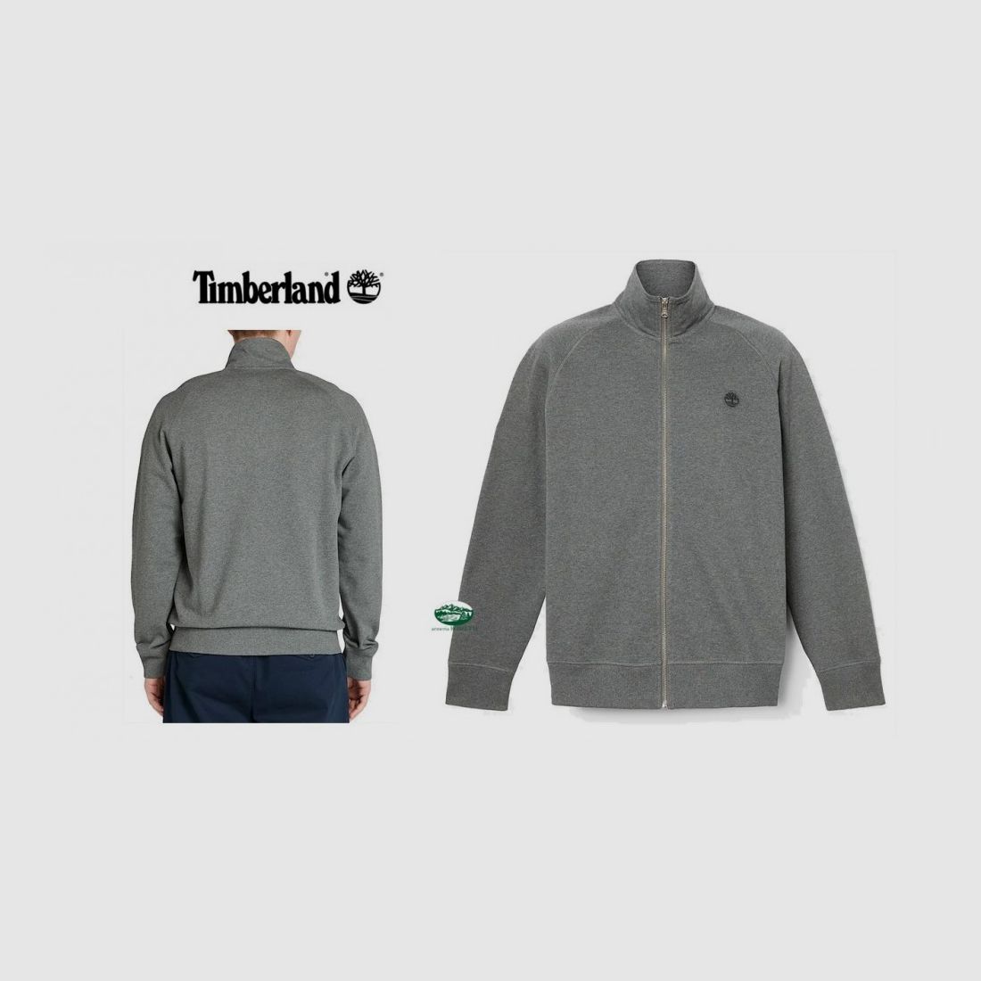 TIMBERLAND Exet Brushed full zip sweatshirt in grijs