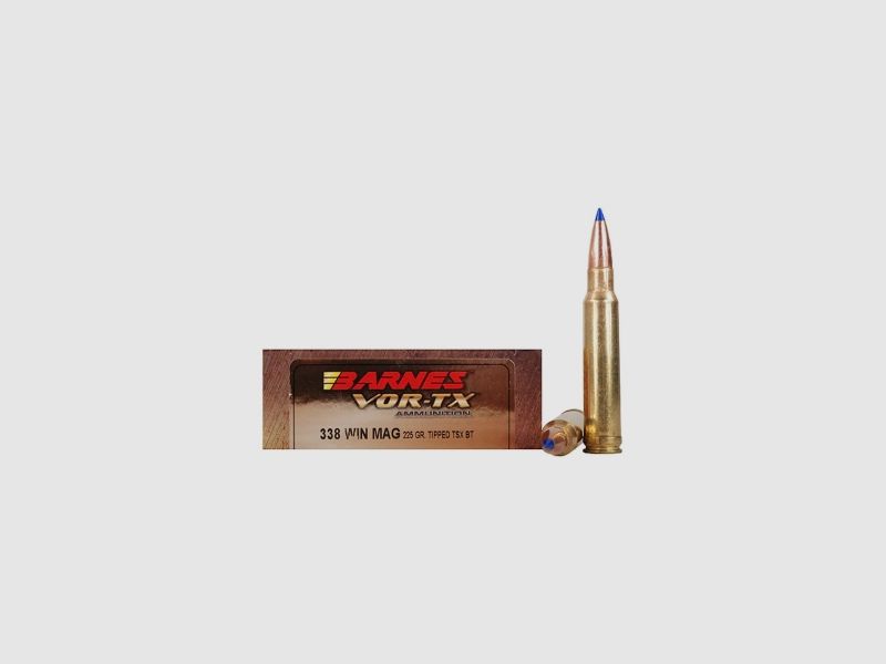 Barnes VOR-TX .338 Win. Mag. 225GR Tipped TSX Boat Tail 20 cartridges
