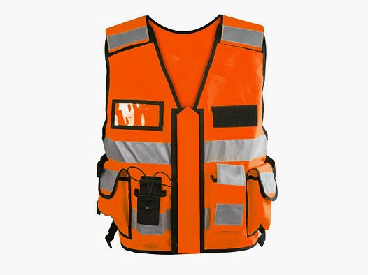 Einsatz-Warnweste Sicherheitsweste Reflektierend Orange M-XL