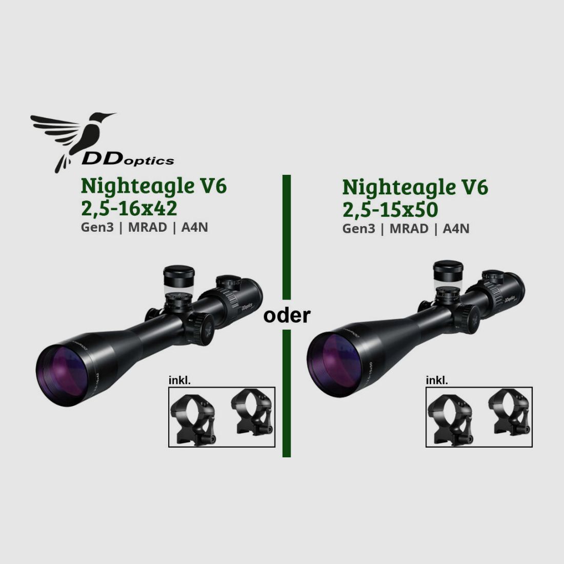 Brenner Komplettpaket:	 BR 20 Nussbaumschaft DDoptics 2.5-16x42 oder 2.5-15x50 Jagd Büchse Holzschaft Finanzierung möglich
