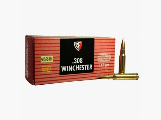 CAL. 308 FIOCCHI FMJ 147 GRANI confezione 20 Pz.