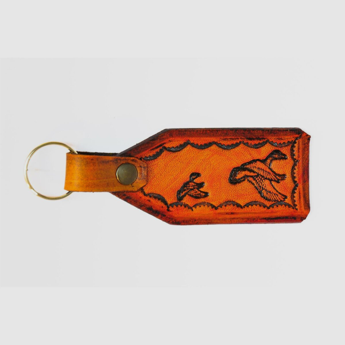 Porte-clés en cuir canard