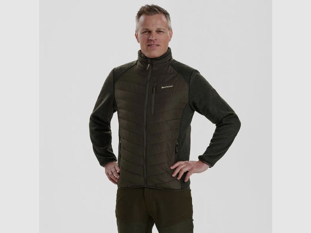 Grün gesteppte Deerhunter Moor Jacke mit Strickeinsätzen, Bild 4 von 12