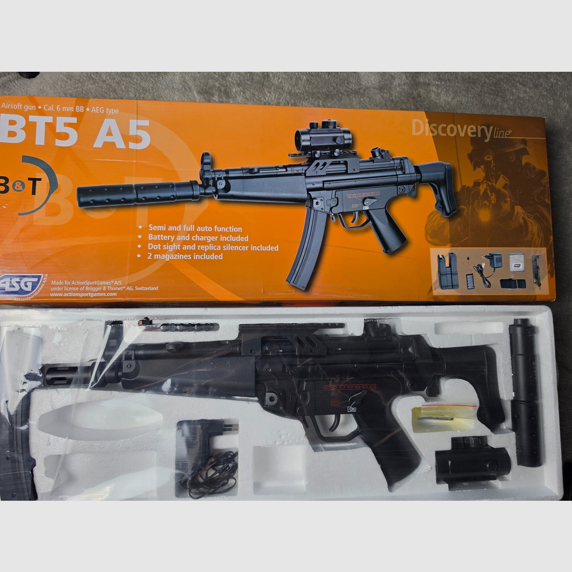 ASG B&T BT5 A5 Airsoft AEG Softair (Cal. 6mm BB) en set completo con accesorios OVP, imagen 6 de 10