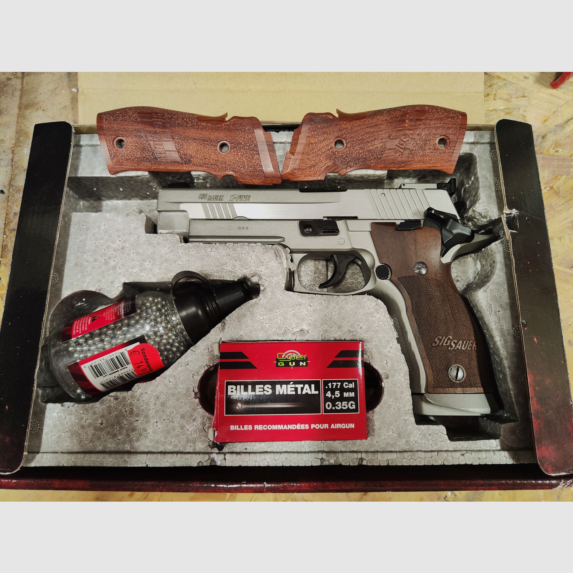 Sig Sauer P226 X-Five acciaio 4,5mm BB CO2 legno vero