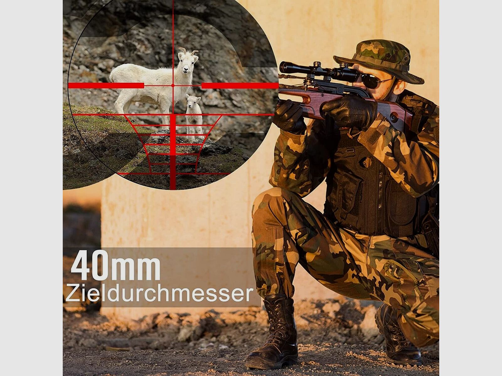 3-9 x 40 Gewehrzielfernrohre, 3 - 9 fache - Vergrößerung für Jagd, Softair