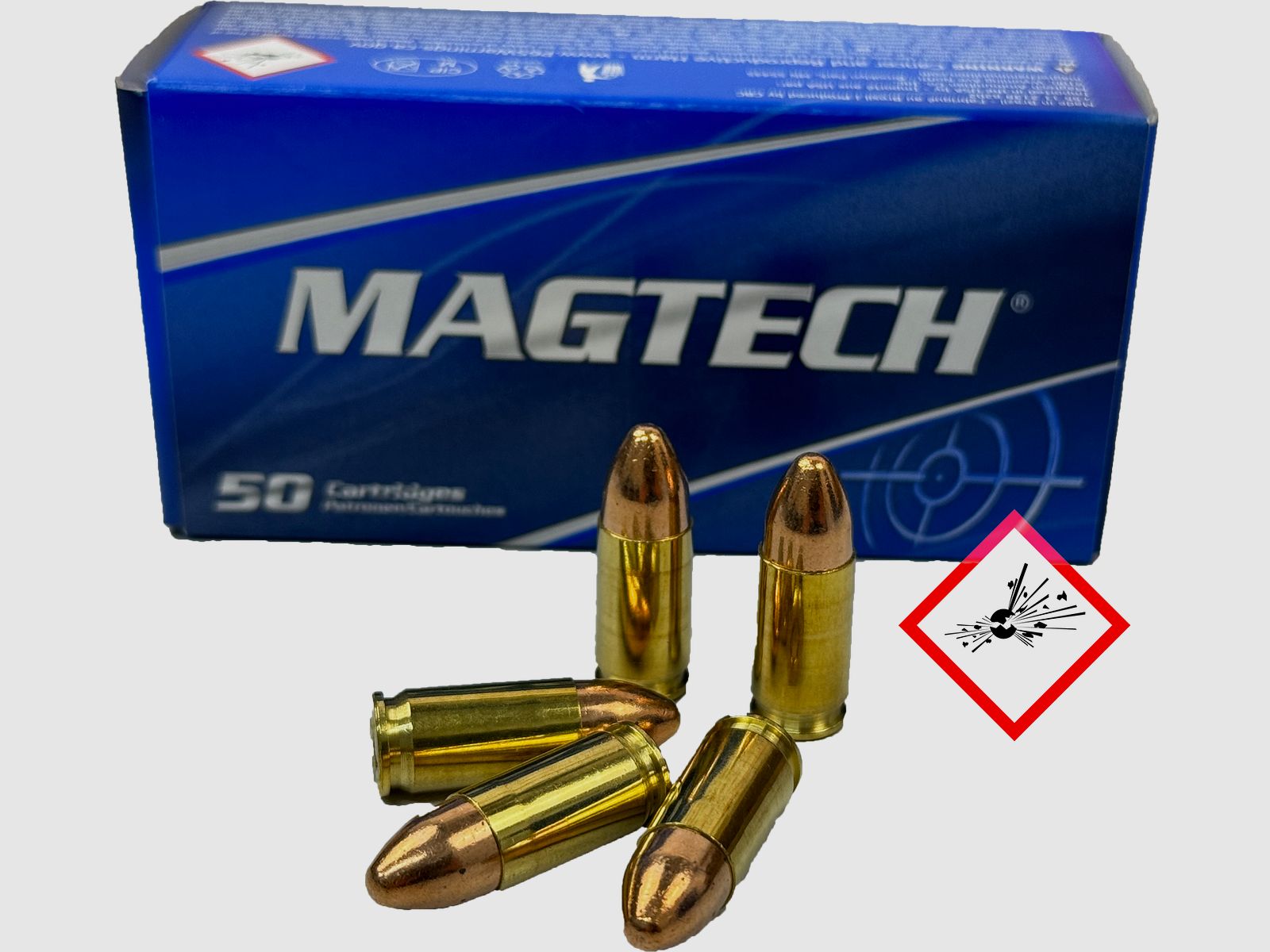 Cartuccia per pistola Magtech 9mm Luger FMJ 124grs