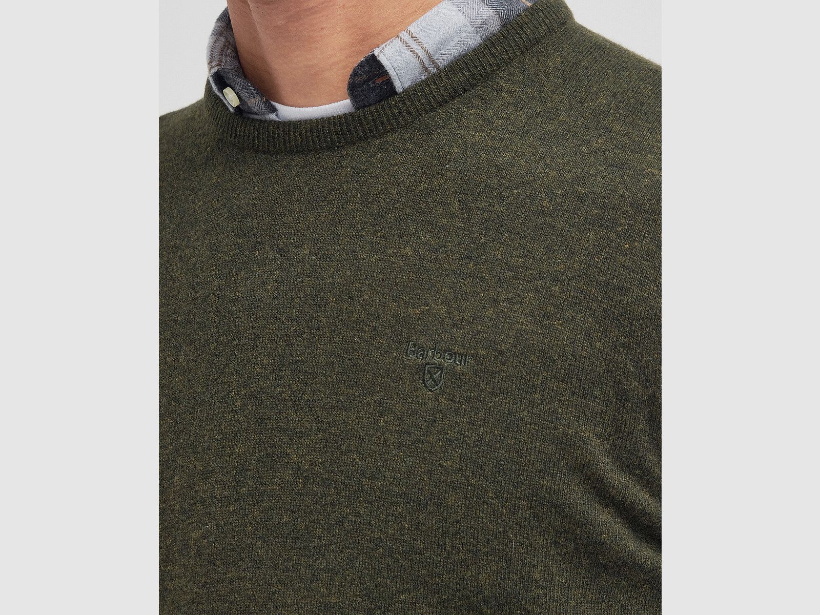 Barbour Męski Sweter Essential Lambswool Crew
