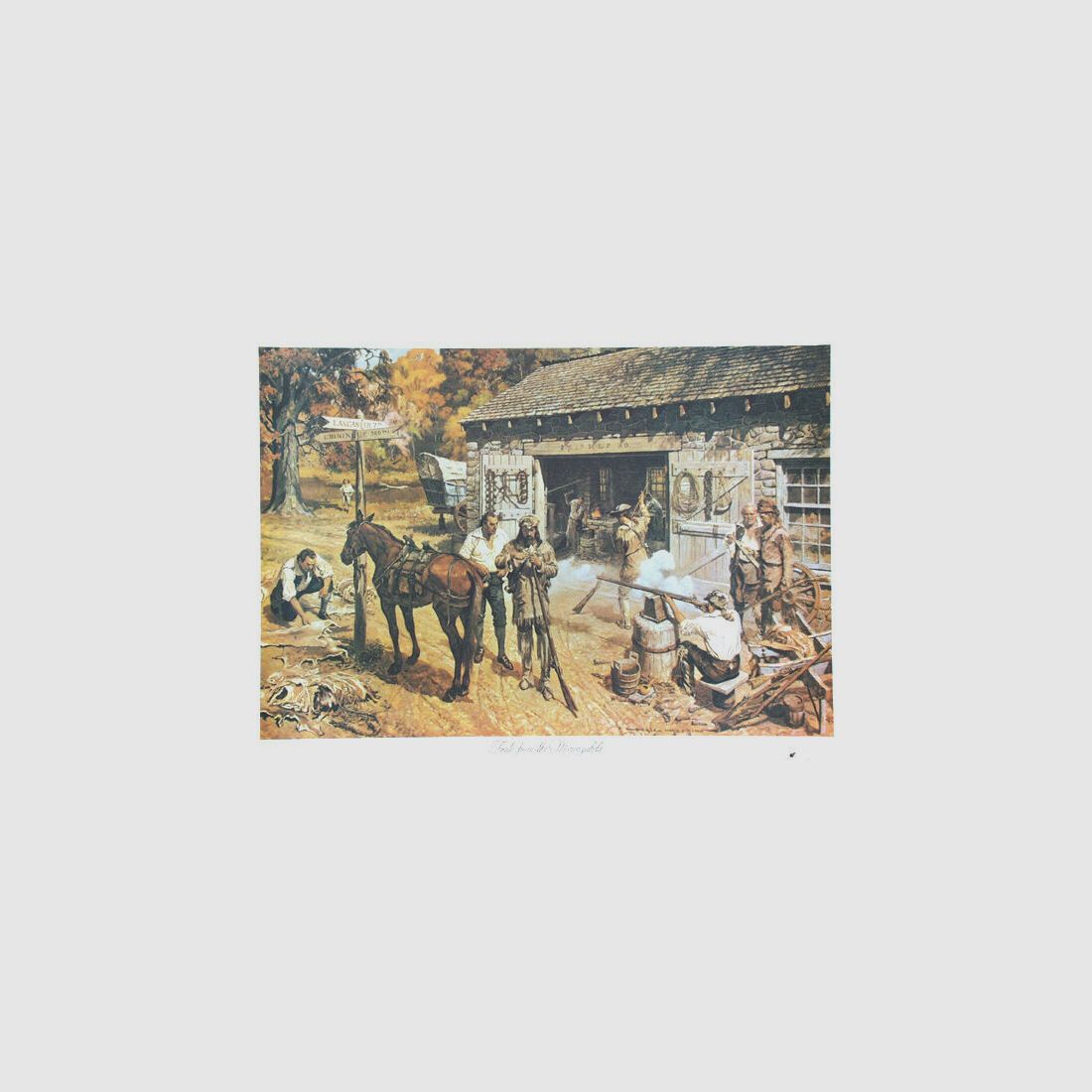 Kunstdruck Trapperbild, Westernbild