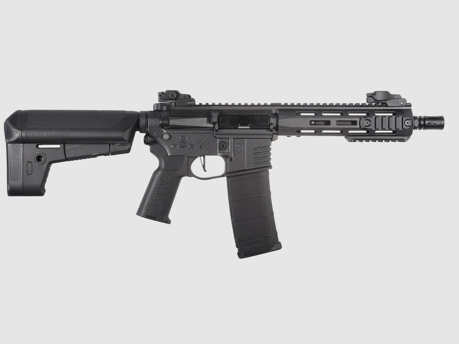 M4 AR15 M-LOK 8 Zoll CHARLIE Carbon S-AEG Airsoft Gewehr Frei ab 18 Jahren | Delta Armory