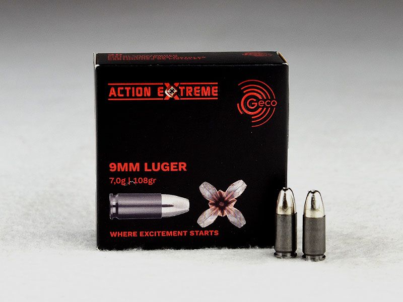 GECO 9 mm Luger, Action EXTREME 108 grs 1 opakowanie (20 strzałów po 1,495 €*)