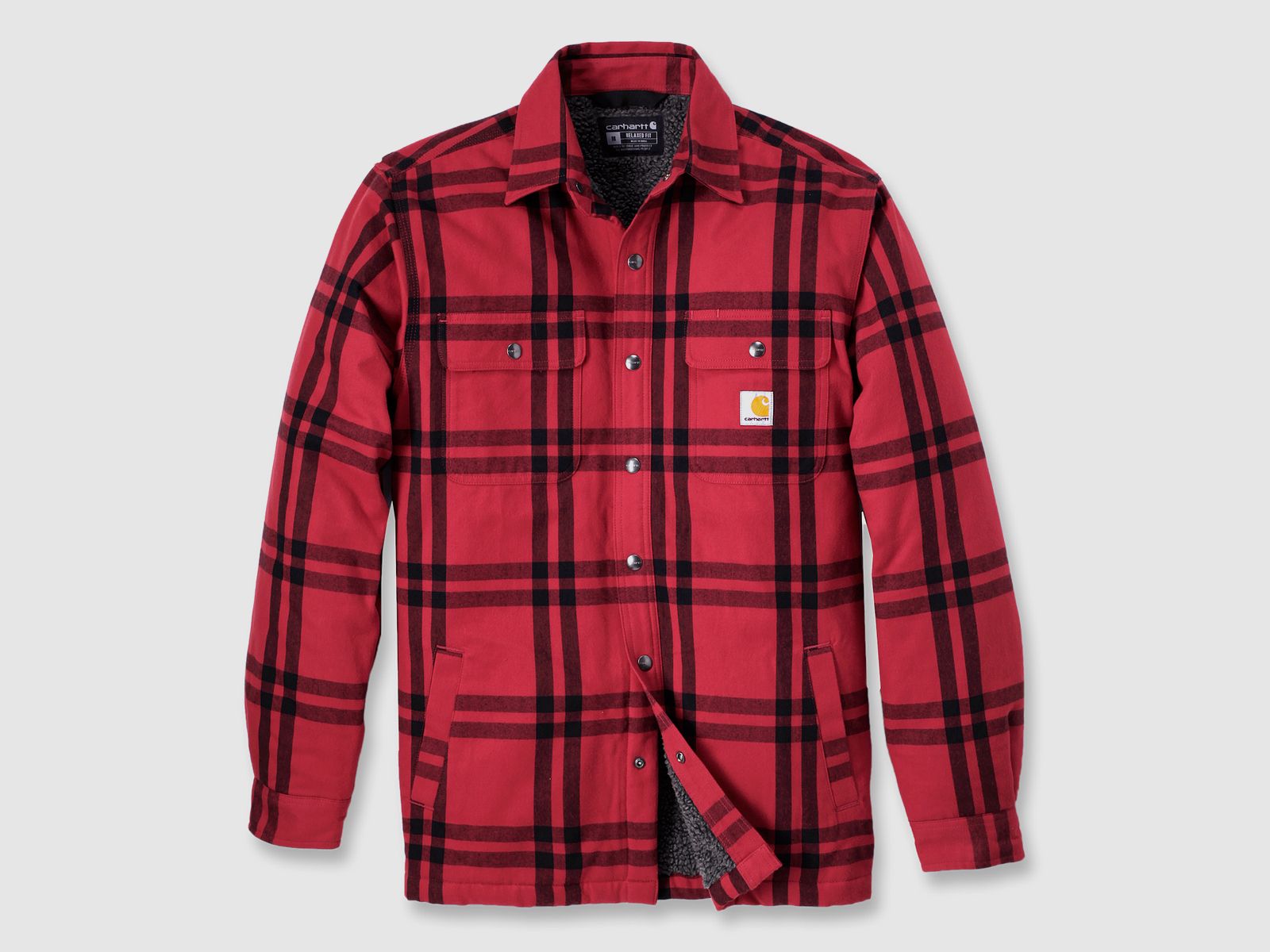 Carhartt Roane Hemdjacke mit Kapuze, Herren, Crabapple, S