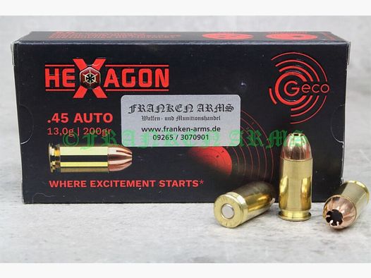 Geco Hexagon .45 Auto 200gr. 13.0g 50 pieces tiered prices