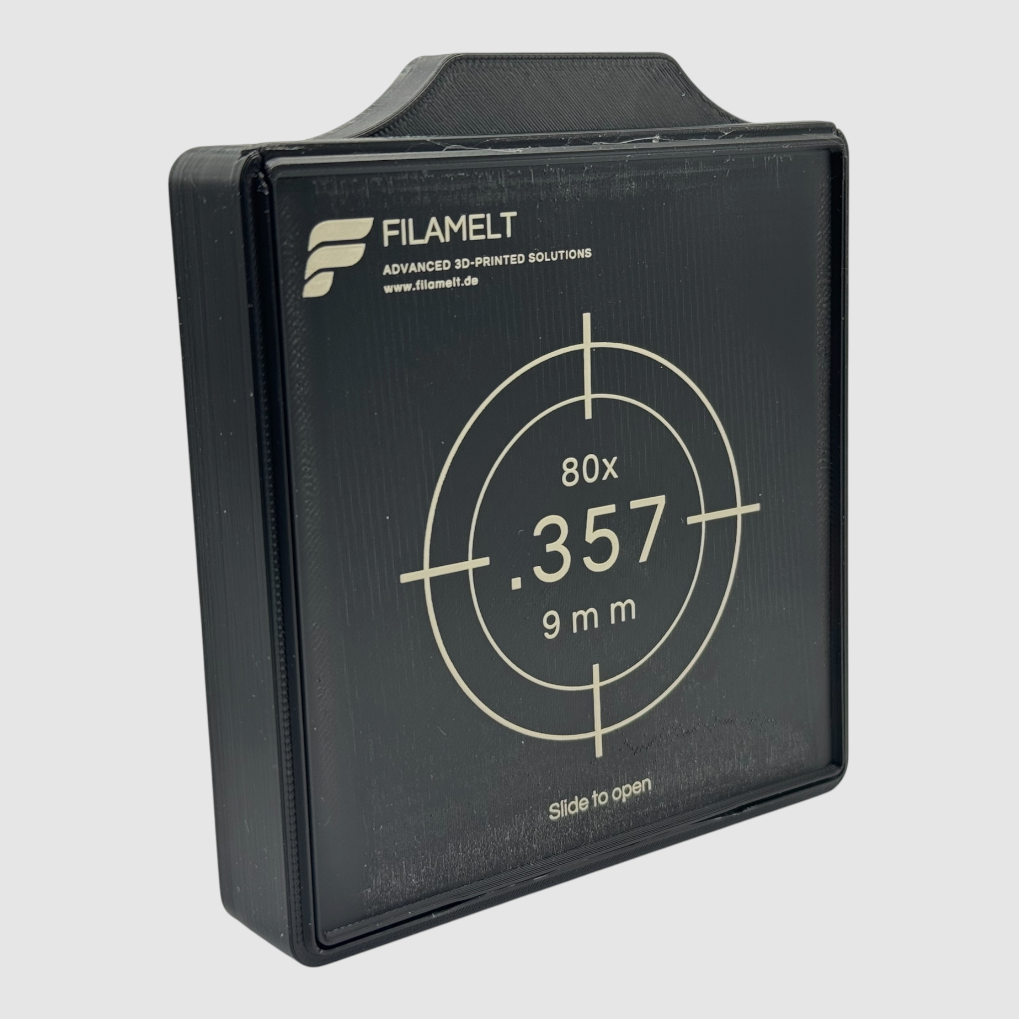 Diabolo-Box für 80x .357 / 9 mm – Praktisch, stapelbar, wiederverwendbar. Matchbox