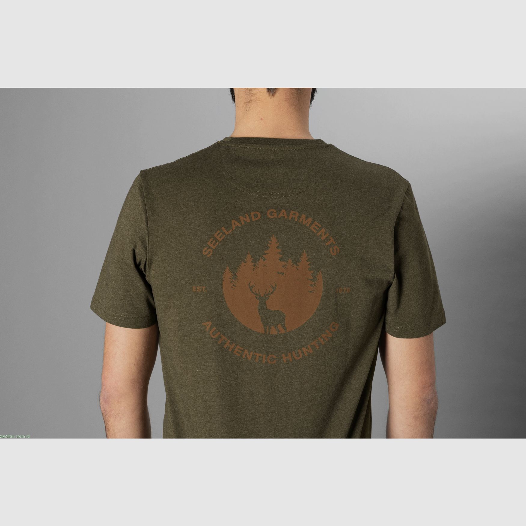 T-shirt SEELAND Saker Pine Green Melange, immagine 3 di 4