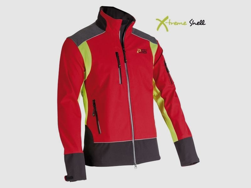 PSS X-treme softshelljas maat L rood/geel, afbeelding 1 van 4