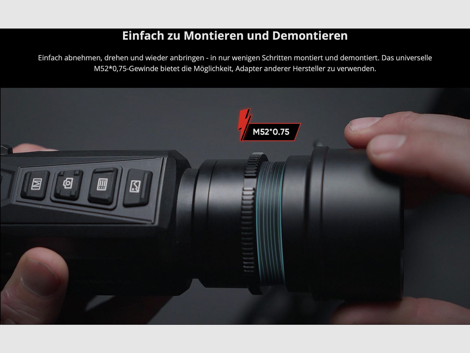 Hikmicro 50-2-085 Clip-On Thunder TQ35C 2.0 Wärmebildvorsatzgerät 640 x 512 12µm weniger als 20 mK