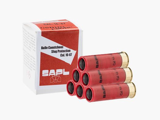 6 Cartuchos SAPL Balas de Goma Cal 16/65
