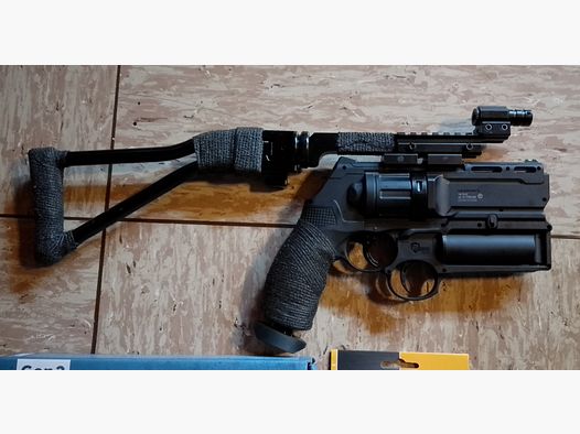 T4E Tr50 RAM .50 Set Pfeffer Launcher Alu Schulterstütze Klappschaft Rot Punkt Visier Zubehör Hdr50 neuwertig optional Vordergriff 
