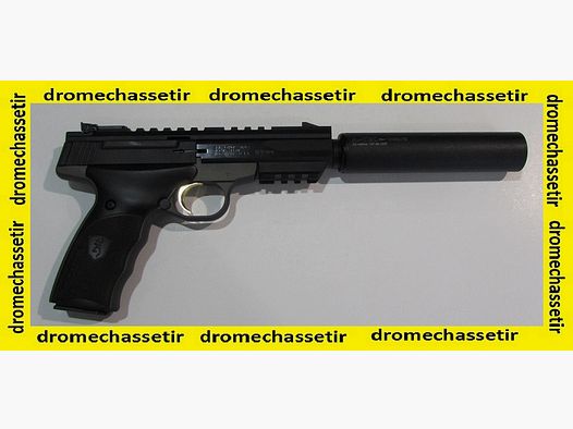 Pistolet Browning Buckmark Black Label micro contour Fileté, cal 22 lr avec silencieux