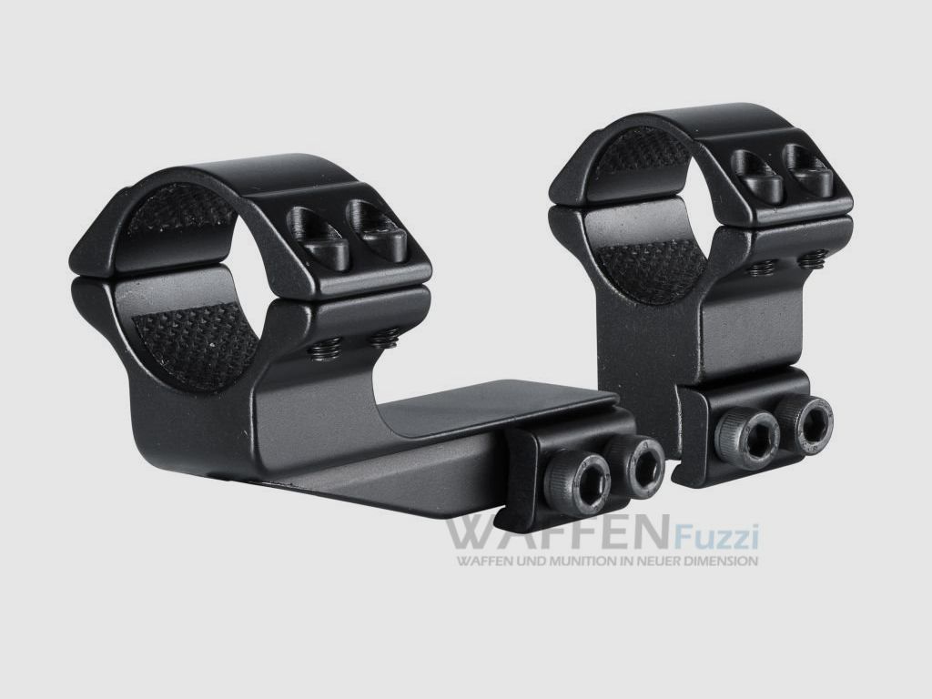 Montaje offset de 2" para riel prismático de 11 mm altura de silla alta diámetro del anillo de 1 pulgada