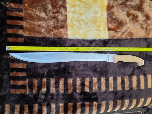 Huntsman Machete / Outdoor-Machete mit Sägerücken & Holzgriff (Gesamtlänge ca. 60 cm)