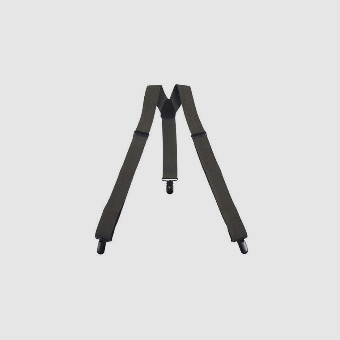 Hosenträger BW - OLIV m. Clips + Plastikzähnen – breit + extra stark