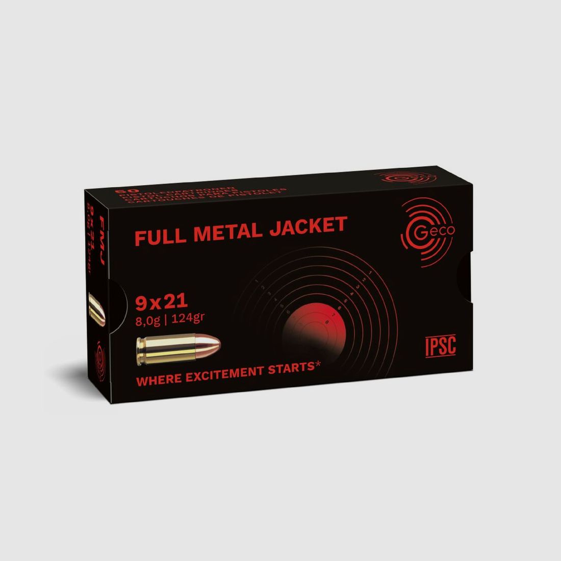 GECO – 9×21 Full Metal Jacket 8,0g/124gr / 50Stk., Bild 1 von 2