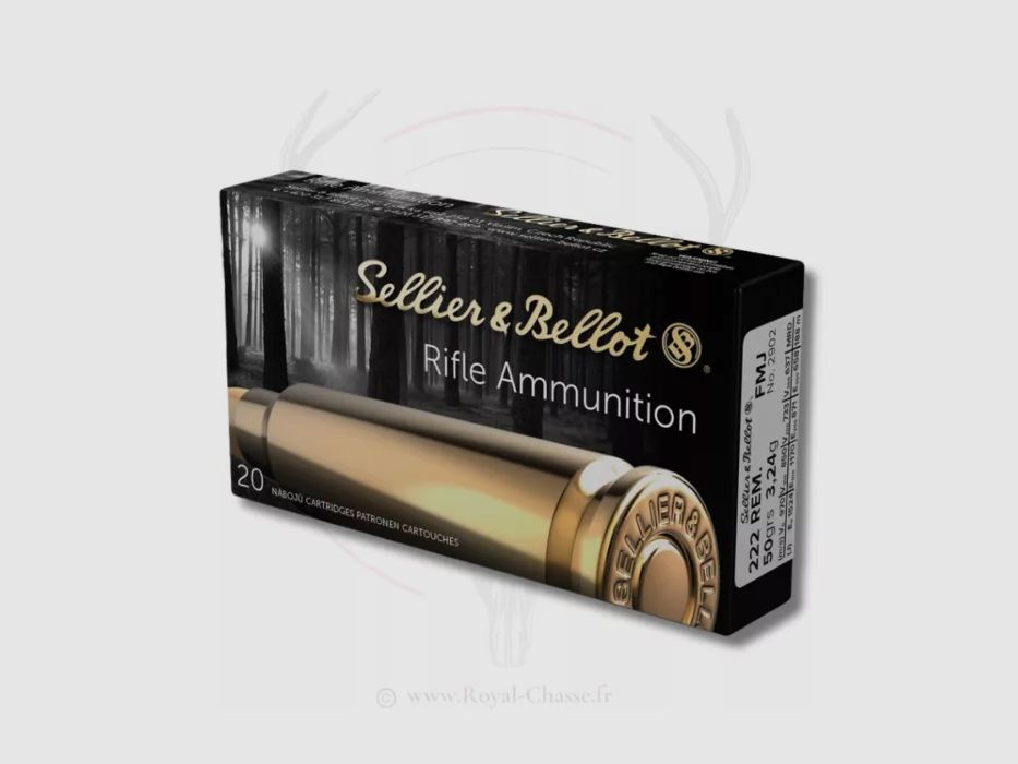 20 cartucce FMJ cal. .222 REM 50 gr S&B, immagine 1 di 3