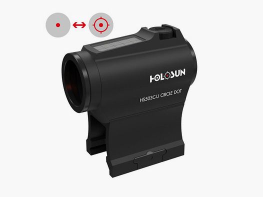 HOLOSUN RED DOT 503CU - RETICULE : ROUGE - BOUTON +/- ET PANNEAU SOLAIRE