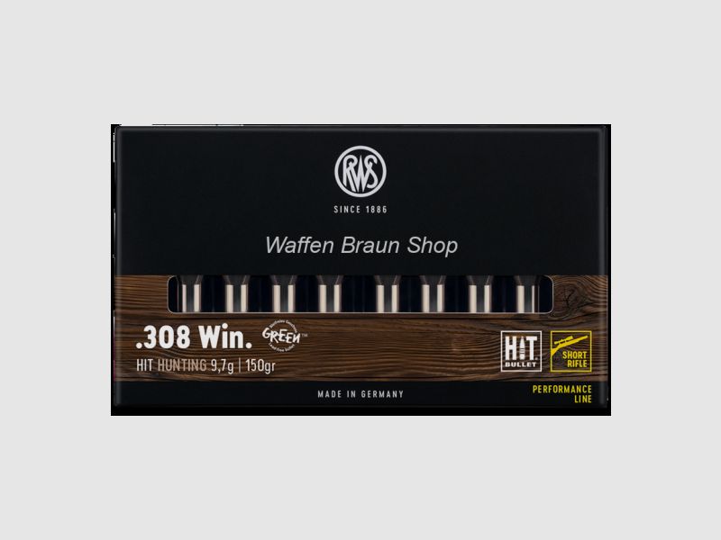 RWS .308 Hit Short Rifle Performance Line 9,7g / 150 grs. 20 St.