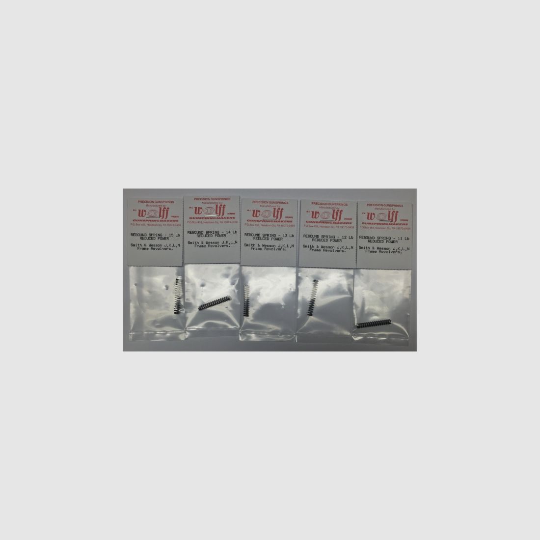 WOLFF RECOIL SPRING SET S&W J,K,L+N 11,12,13,14,15 LBS
