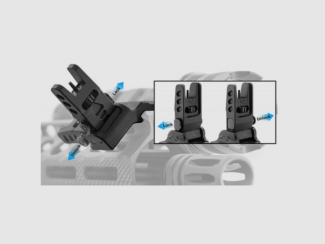 UTG INCLINED FRONT SIGHT 45 AR15 OPKLAPBAAR PICATINNY COMPATIBEL AD99992, afbeelding 2 van 2
