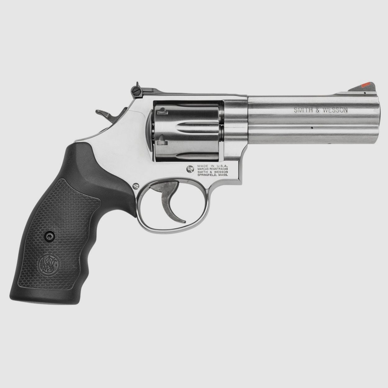 SMITH & WESSON - Revolver 686 WO Stainless rotes Rampenkorn 4"