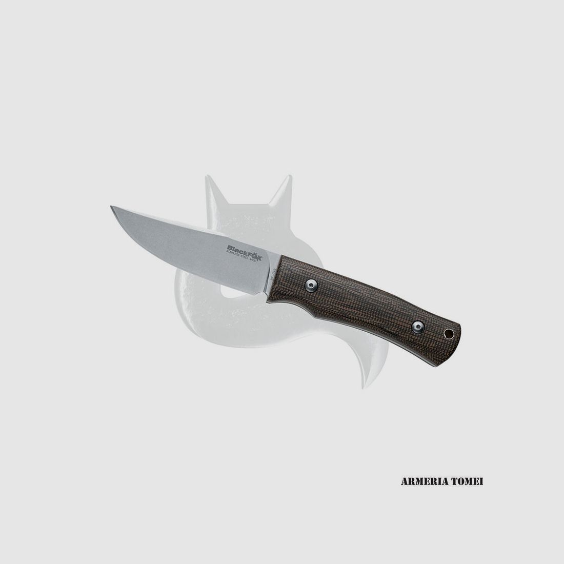 COLTELLO – FOX EXPLORATOR FIXED BLADE – 440C STONE WASHED BLADE – LINEN MICARTA HANDLE, immagine 1 di 2