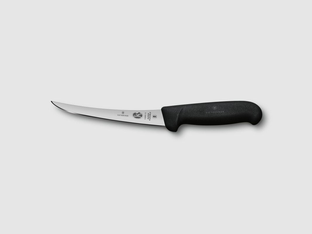 Victorinox Ausbeinmesser Fibrox gebogene schmale super flexible Klinge 15cm Schwarz