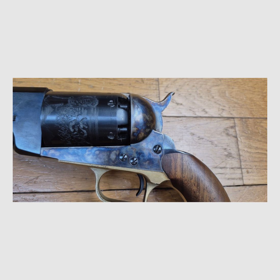 Enormer Colt Walker Revolver – Kal. .44 PN – Herstellung Army San Marco von 1989 – Wunderschöne Brünierung und Marmorierung zu 100% vorhanden – Exzellente Mechanik – Enormer 9-Zoll Lauf mit klaren Zügen – Sehr wenig geschossen – TBE-, Bild 19 von 22