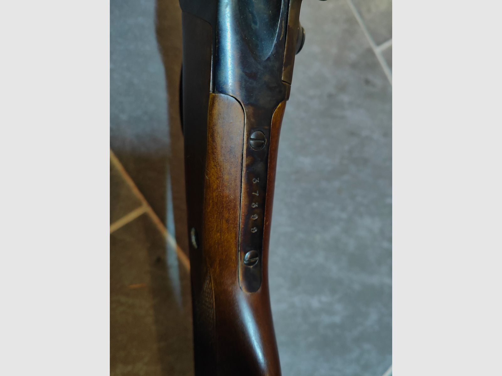 Perkussionsgewehr Kal.45/70 Perk. Länge: ca. 118cm Lauflänge: ca. 74,5cm,